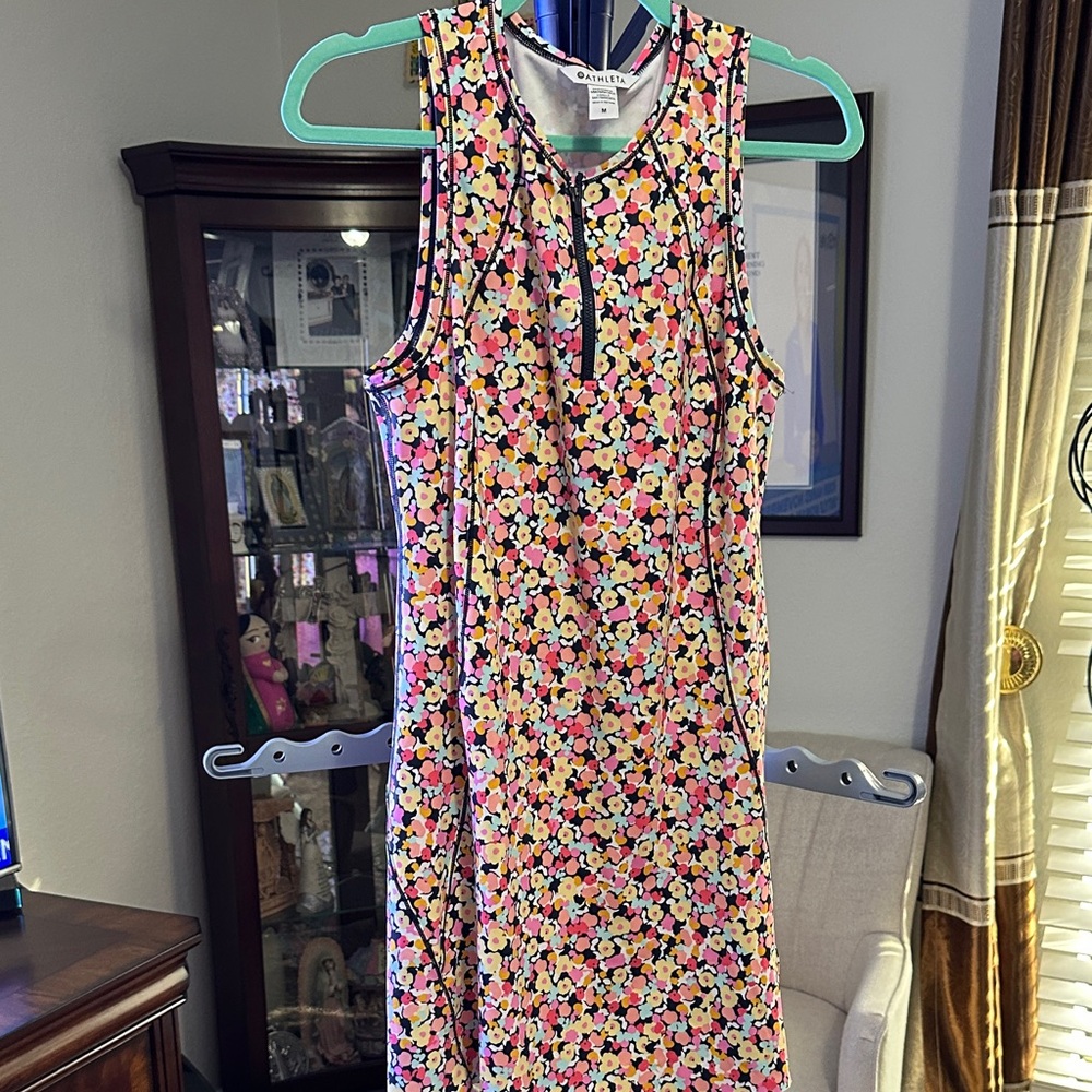 Athleta Multicolor Floral Zip-Front Top
